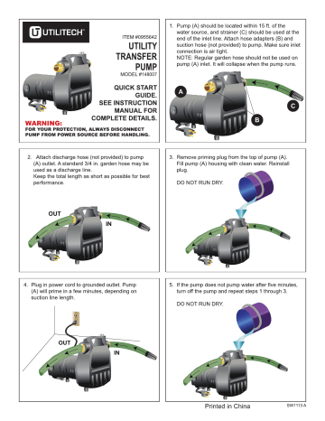 Utilitech Pump Parts Manual