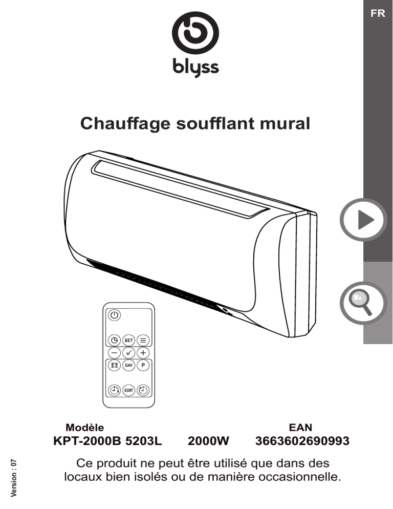 Blyss KPT2000B 5203L User manual Manualzz