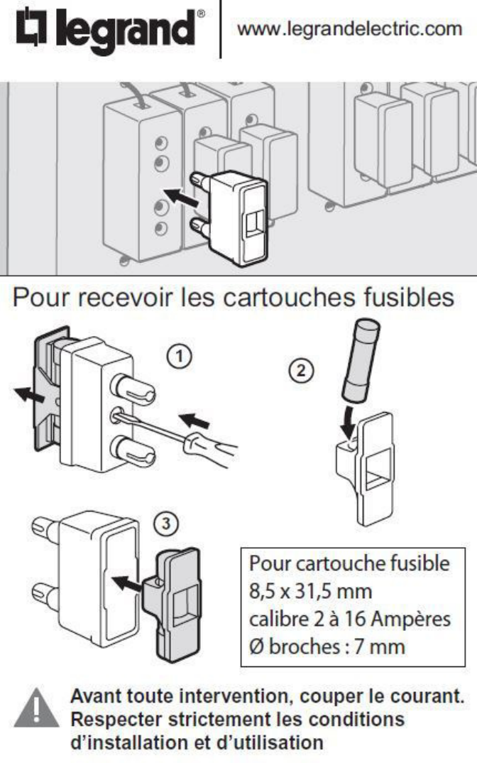 Legrand Porte fusible 8 5 X 31 5 Mm Legrand User Guide Manualzz Legrand porte fusible 8 5 x 31 5 mm legrand user guide manualzz