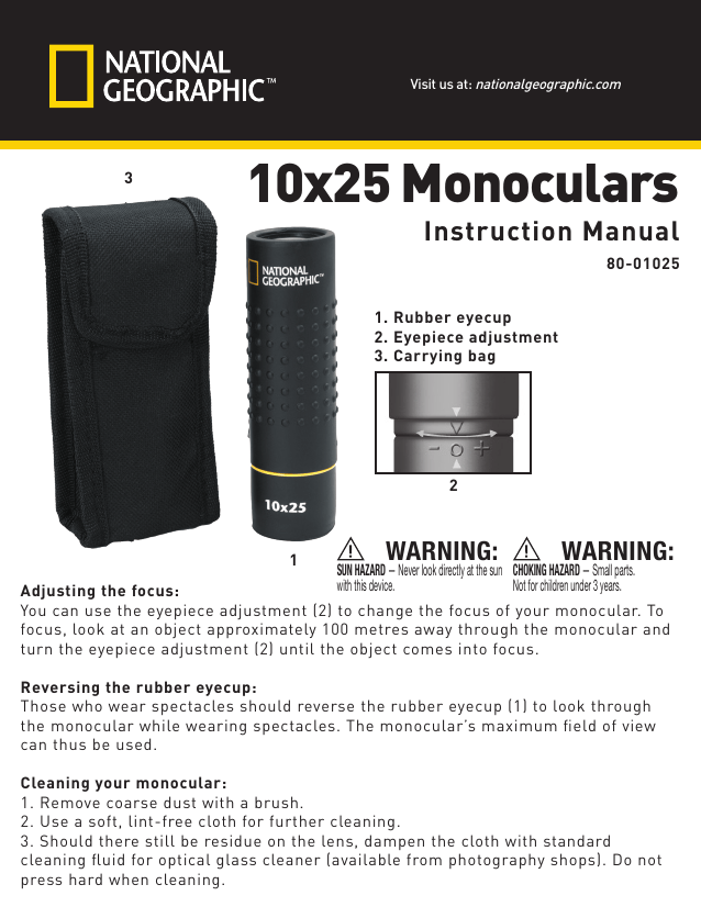 National Geographic 10x25 Monocular User manual Manualzz