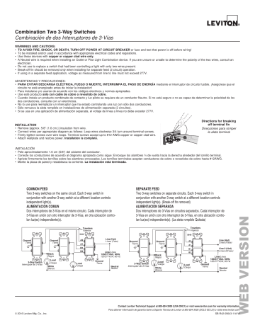 Leviton 5643-I 15 Amp Combination Two 3-Way Rocker Switches ...