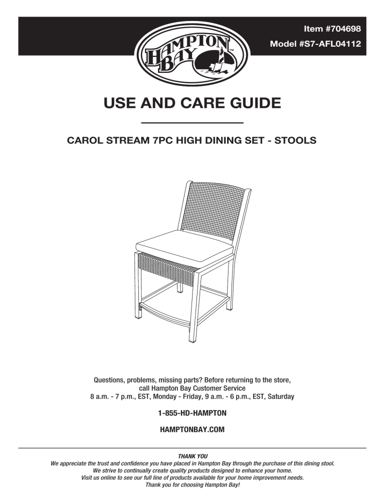 Hampton Bay S7 Afl04112 Specification Manualzz - Corranade 5 Piece Wicker Patio Conversation Set With Charleston Cushions
