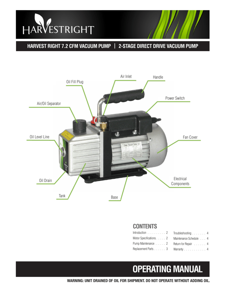 Harvest Right HROILPUMP User guide Manualzz