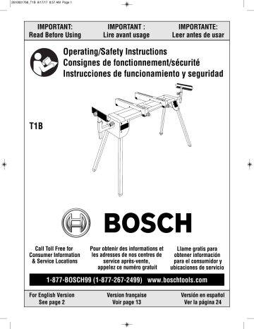 Bosch T1b Instructions Manualzz