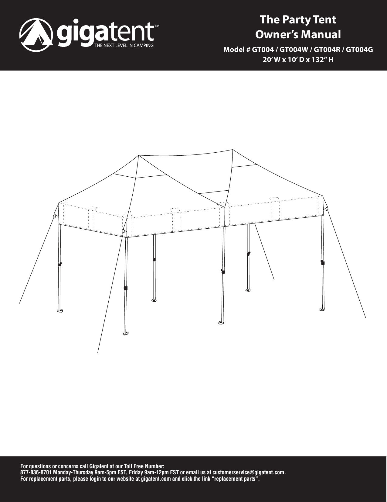 GigaTent GT004G Party Tent 10 ft. x 20 