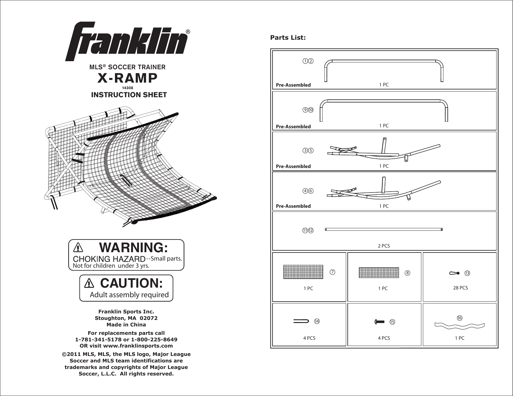 Franklin Sports MLS Soccer 2 In 1 X-Ramp 44 ... Soccer Trainer and Rebounder 