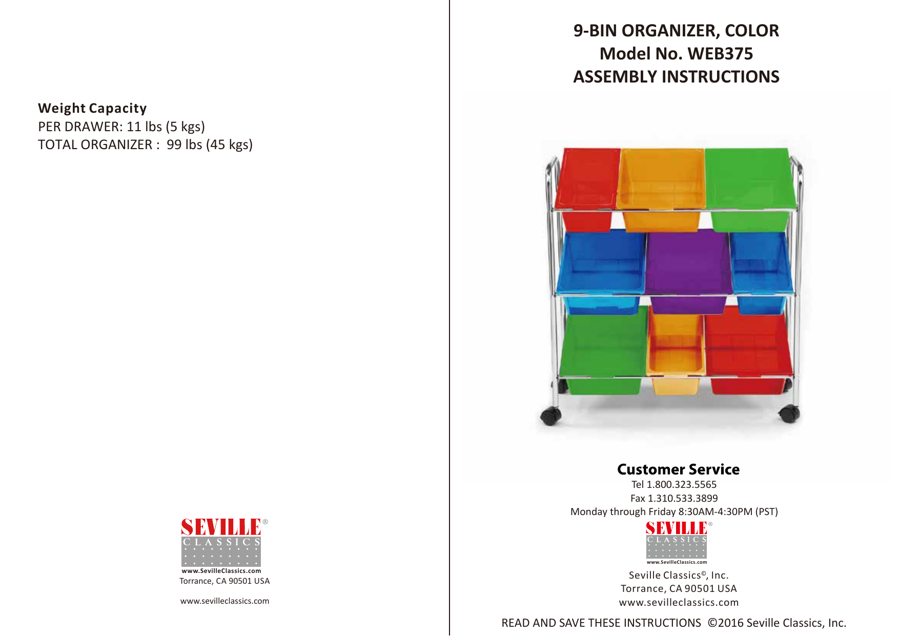 seville classics 9 bin organizer