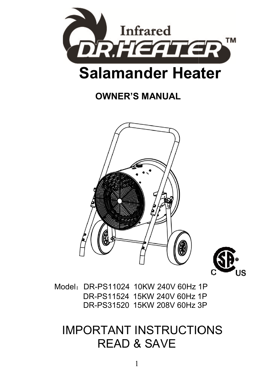 salamander garage heater