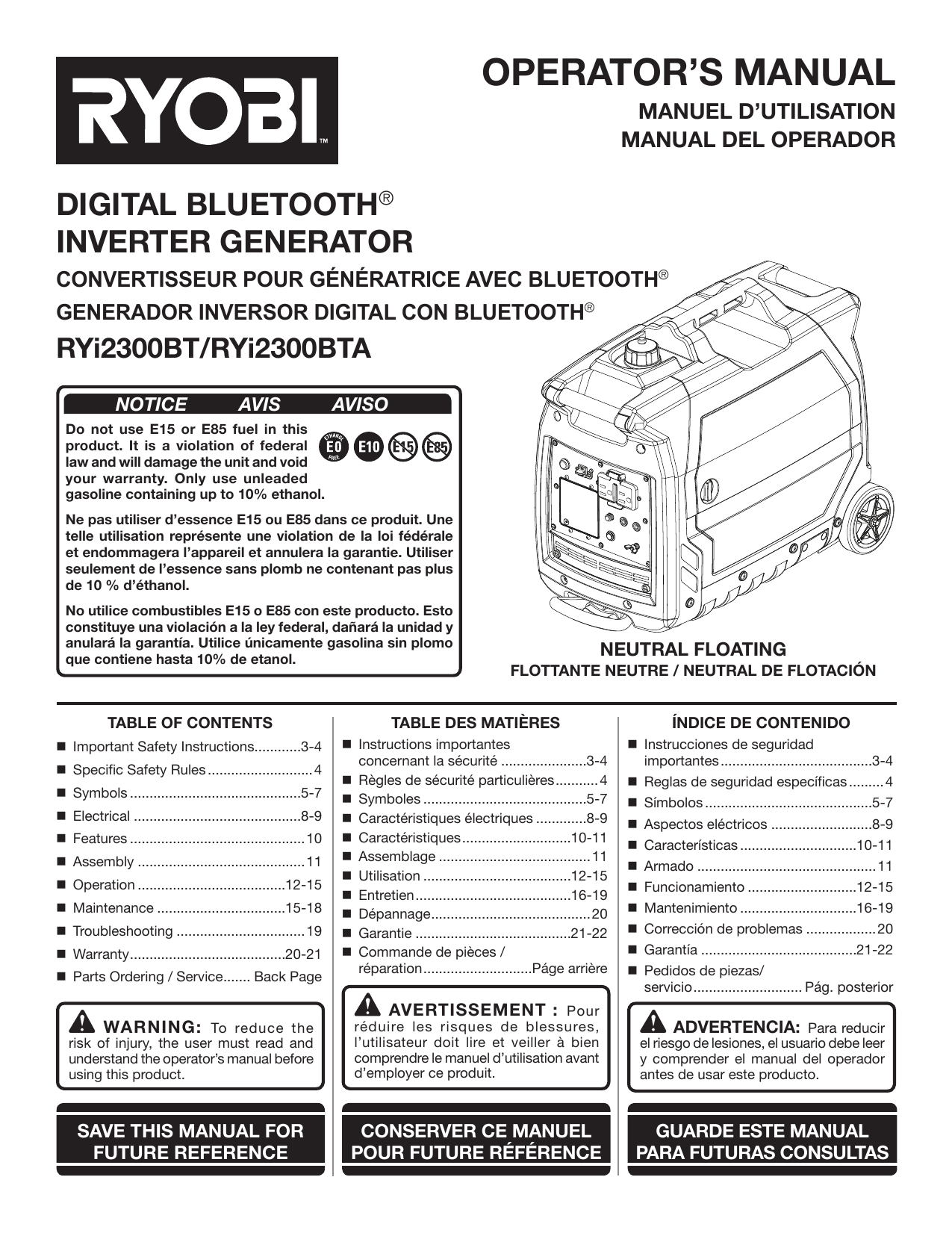 Ryobi RYi23Combo User guide | Manualzz