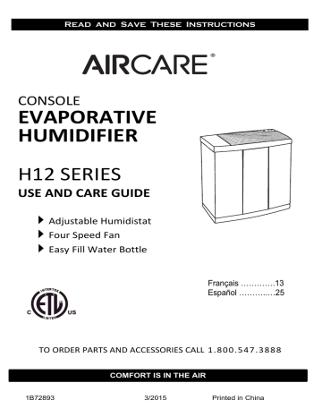 5.4-gal ft.aircare adjustable humidistat evaporative humidifier for 3700 sq