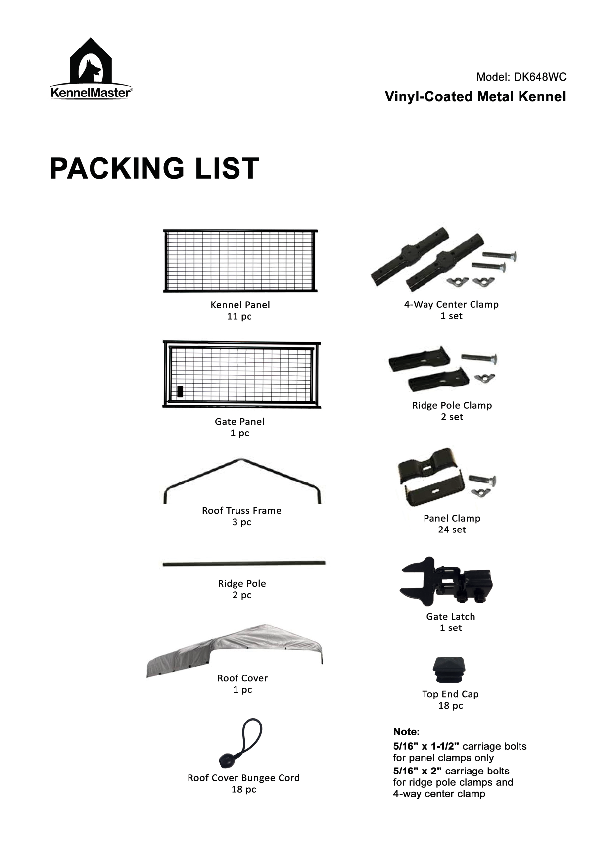 KennelMaster K648WWBL/C 4 ft. x 8 ft. x 6 ft. Welded Wire Dog Fence