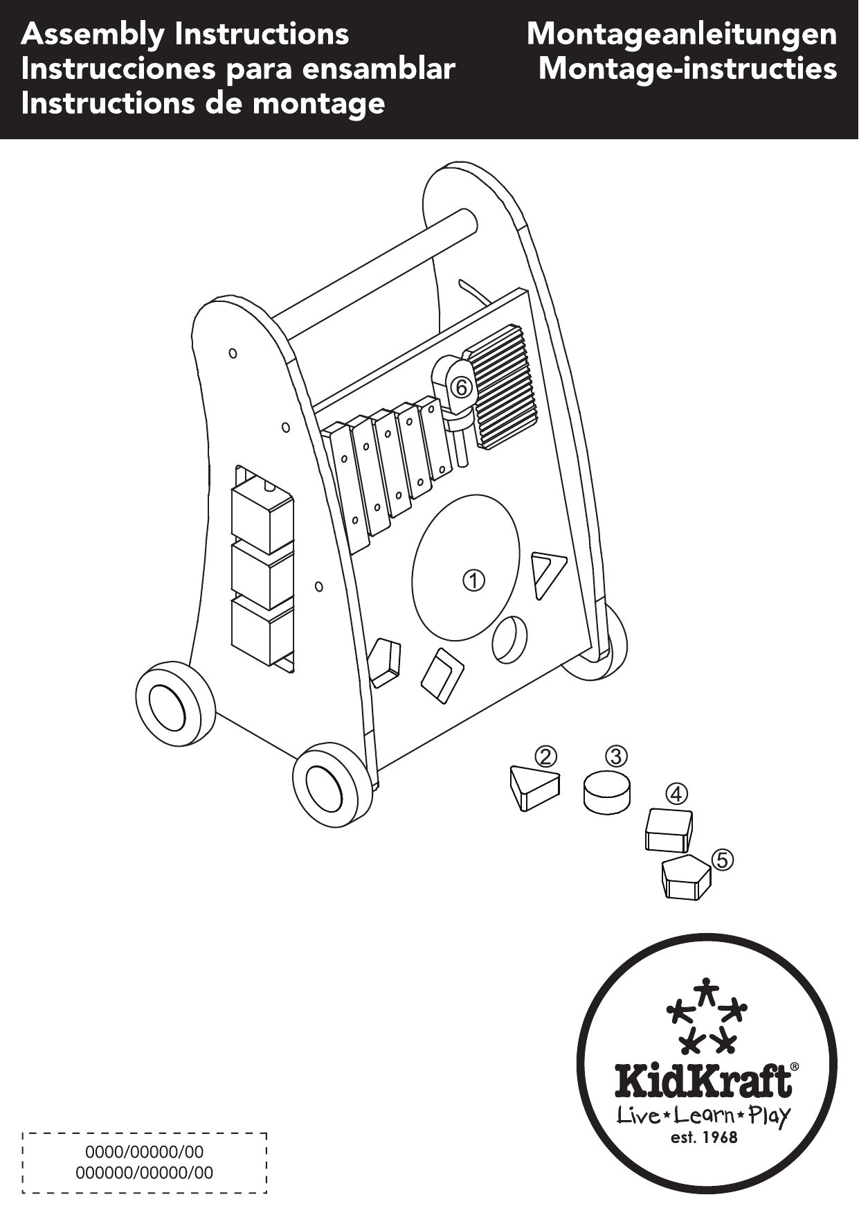 KidKraft 63246 Push Along Play Cart Playset Instructions / Assembly