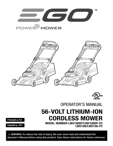 EGO LM2100 FC LM2102SP FC LM2101 FC LM2100SP FC Manual Manualzz