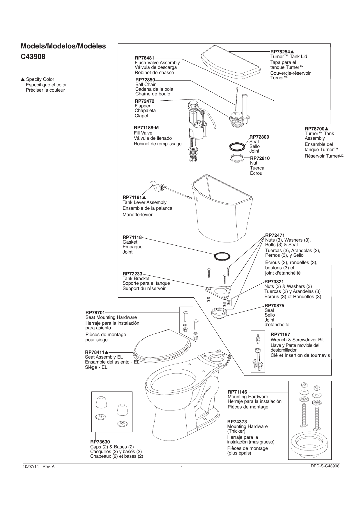 Elongated Toilet in White C43908-WH