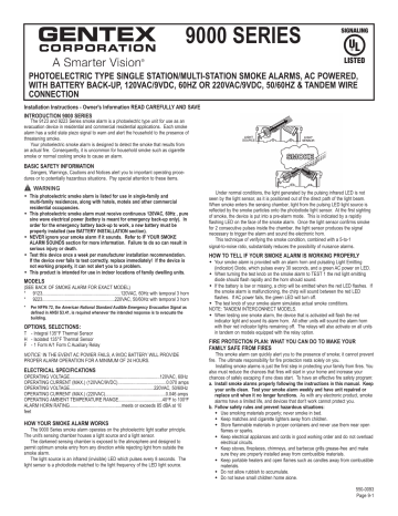 Gentex 9123F Hardwired Interconnected Photoelectric Smoke Alarm with