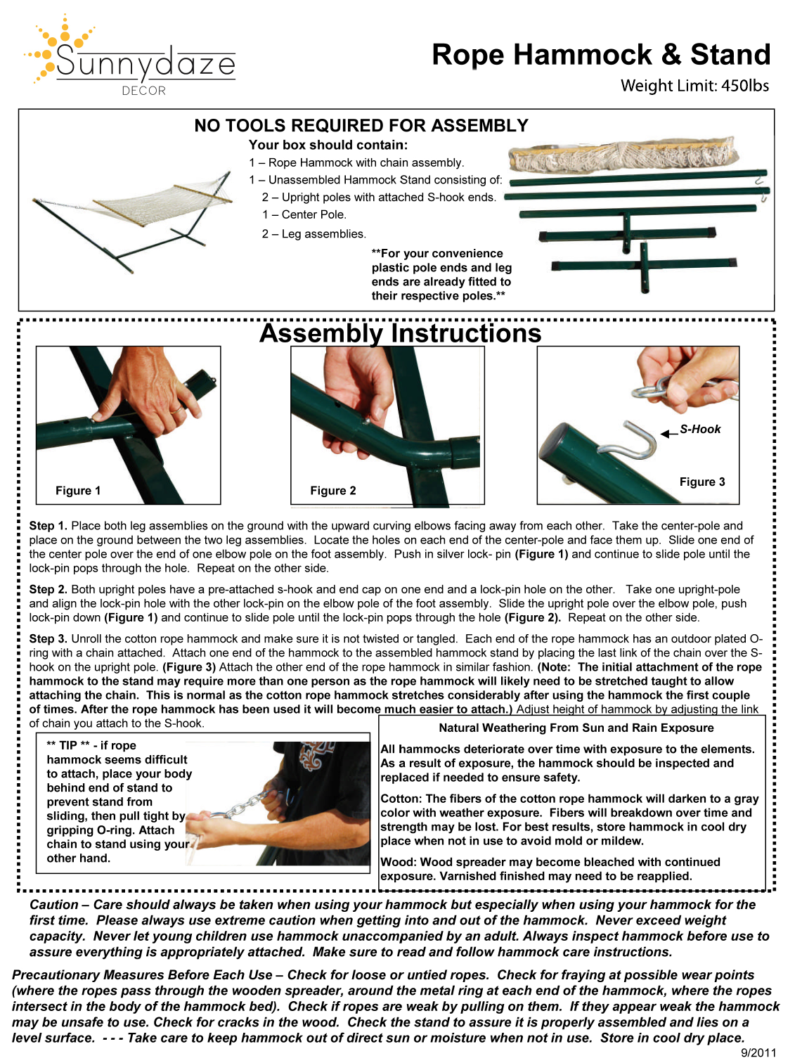 Sunnydaze Hammock Stand Instructions