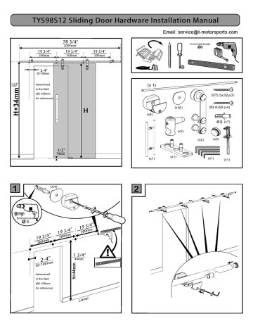 Calhome Sdh Ty98s12 Ss 79 6 6 Ft Morder Stainless Steel Sliding Barn Door Hardware Set Use And Care Manual Manualzz