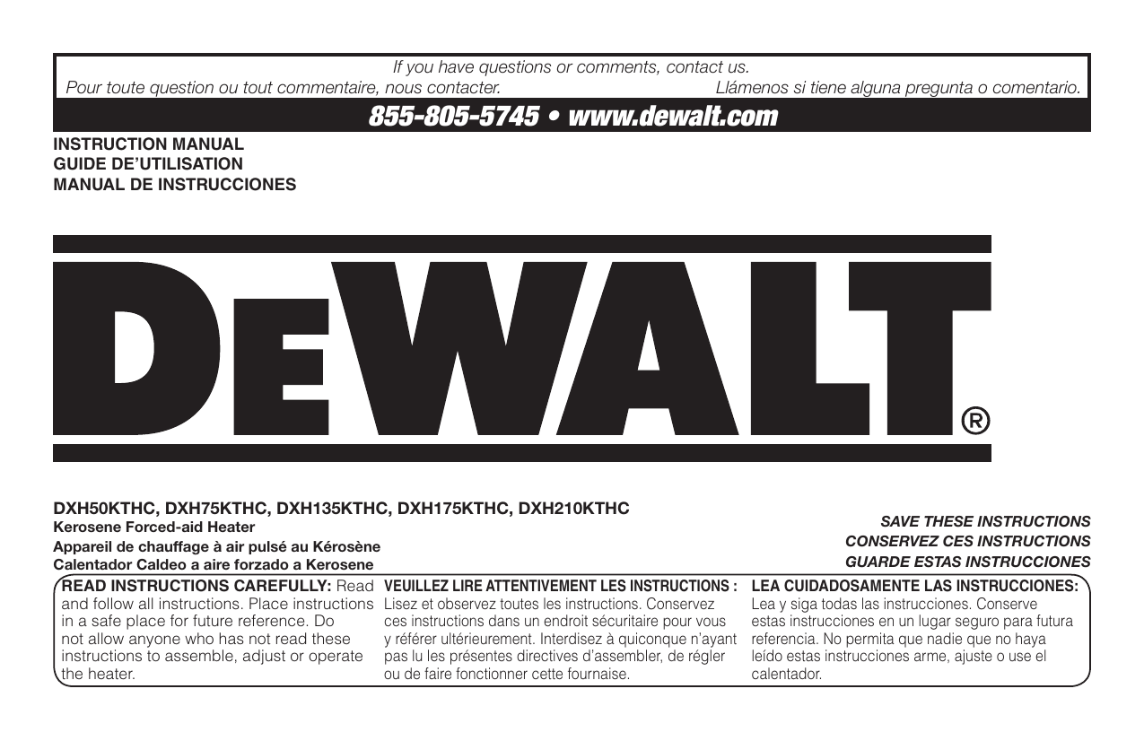 DeWalt DXH135KTHC, DXH75KTHC User guide | Manualzz