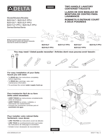 Delta Foundations 4 in. Centerset 2-Handle Bathroom Faucet installation ...