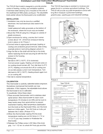 RSI Single Stage Thermostat for Electric Ventilation System