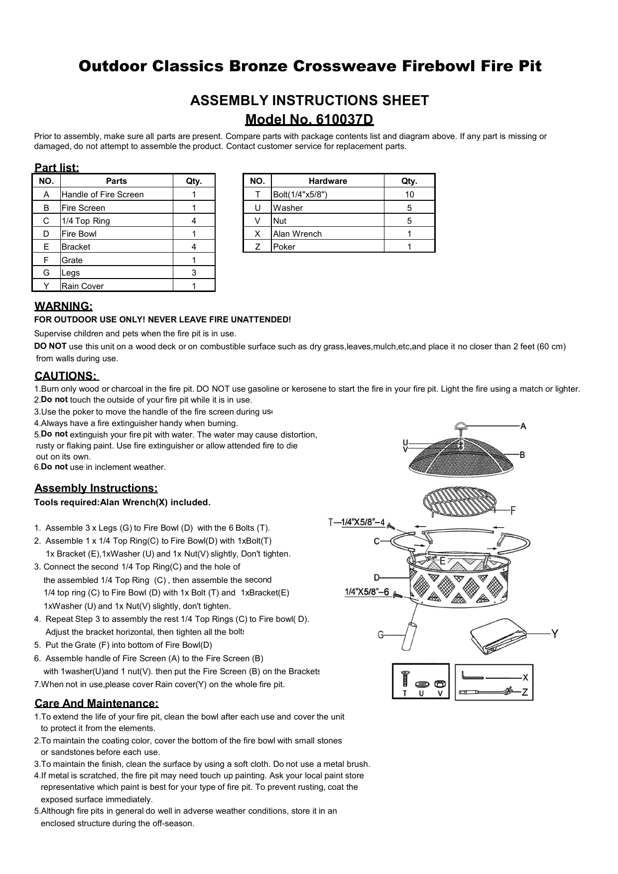 Sunnydaze Decor Nb 610037blk Black Cross Weave 36 In X 24 Round Steel Wood Burning Fire Pit With Spark Screen Instructions Assembly Manualzz Steel Wood Burning Fire Pit, Hampton Bay Outdoor Fire Pit Parts
