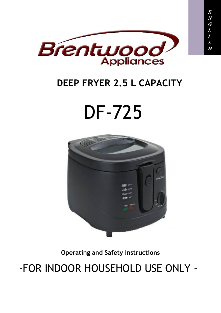 Brentwood DF-725 1500w 12-Cup Electric Deep Fryer, Black