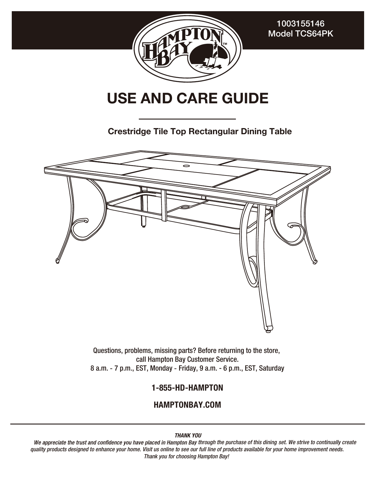 crestridge rectangular outdoor dining table