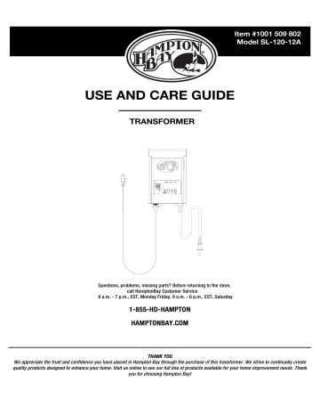 hampton bay landscape lighting manual