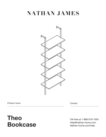 Theo Gray 5 Shelf Ladder Bookcase, Nathan James Theo 5 Shelf Ladder Bookcase With Metal Frame White