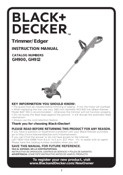 BLACK DECKER GH900 Product information User manual instruction