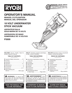 Ryobi P3500K - Manual, Owner's manual 