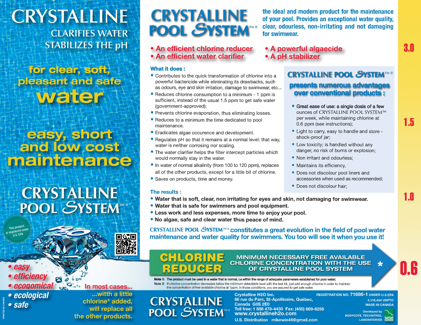 Crystalline Pool System CPS14 14 oz. Pool and Spa Chemical Chlorine