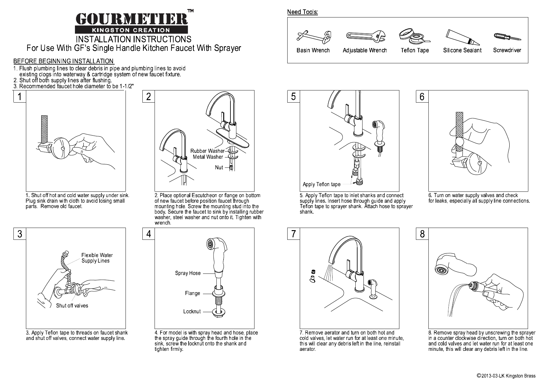 Kingston Brass HGS8711CTLSP Installation guide Manualzz