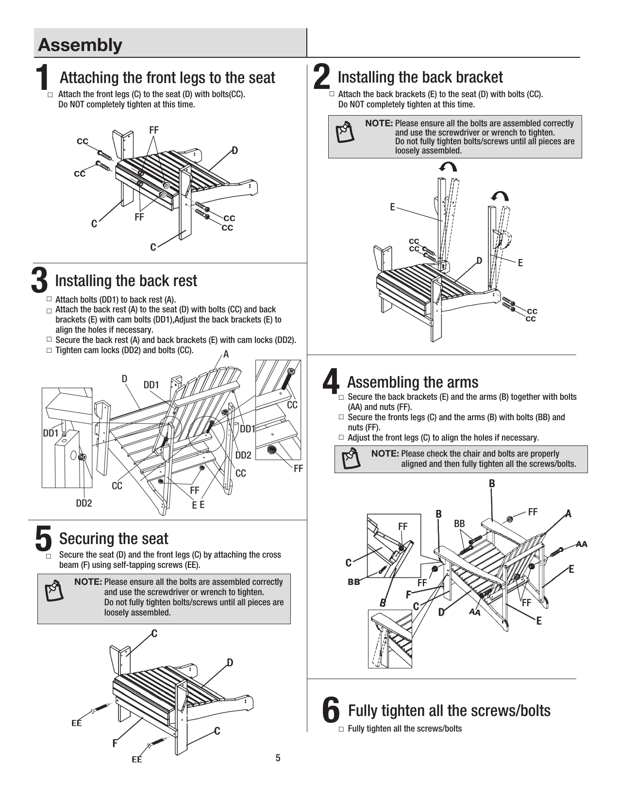 hampton bay adirondack chair instructions