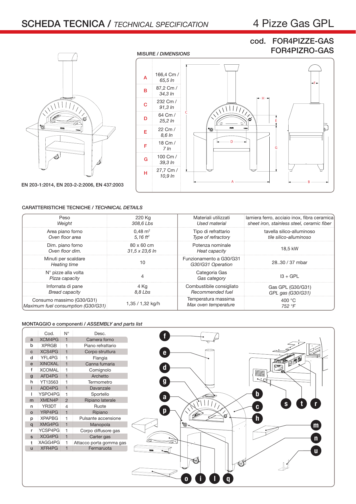 Alfa Pizza Forno 4 - Natural Gas Forno 4 - Natural Gas - 31.5 in. x 23.5  in. Outdoor Pizza Oven Instructions / Assembly | Manualzz
