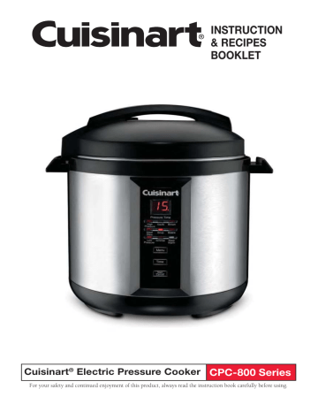 Cuisinart CPC-800 8 Qt. Brushed Stainless Pressure Cooker Use and Care Manual | Manualzz