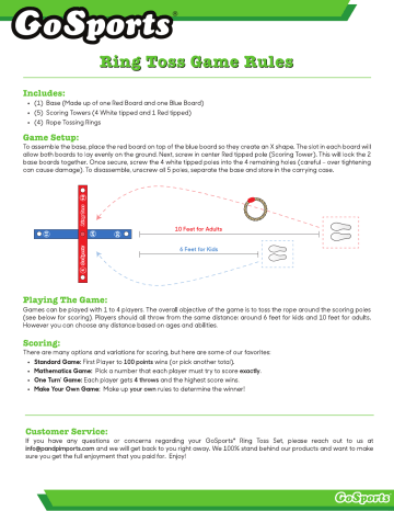 GOSPORTS Premium Wooden Ring Toss Game Instructions | Manualzz