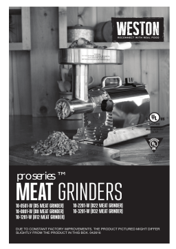 Weston 10-2201-W Pro Series #22 1.5 HP Stainless Steel Electric Meat Grinder Use and Care Manual