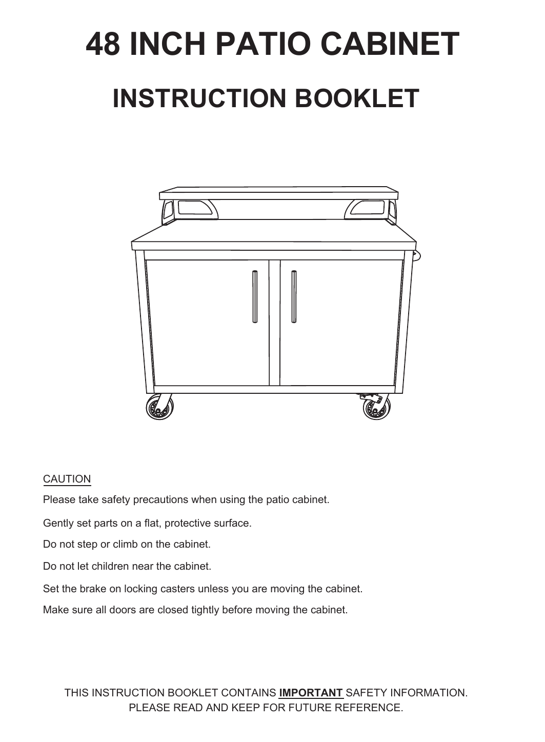 Casa Nico Portable Stainless Steel Outdoor Kitchen Cabinet & Patio Bar