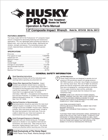 Husky 1/2 in. Air Impact Wrench User guide | Manualzz
