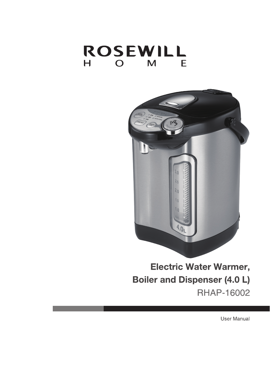 Rosewill RHAP-16002 Electric Hot Water Boiler and Warmer, 4.0