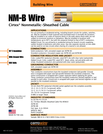White Jensen Distribution Cerrowire 147-1402BR 50-Feet 14/2 NM-B Solid with Ground Wire