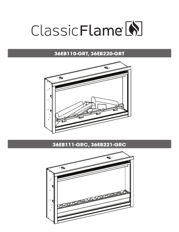 Classic Flame 36EB110-GRT 36 in. Traditional Built-in Electric Fireplace  Insert Installation Guide | Manualzz