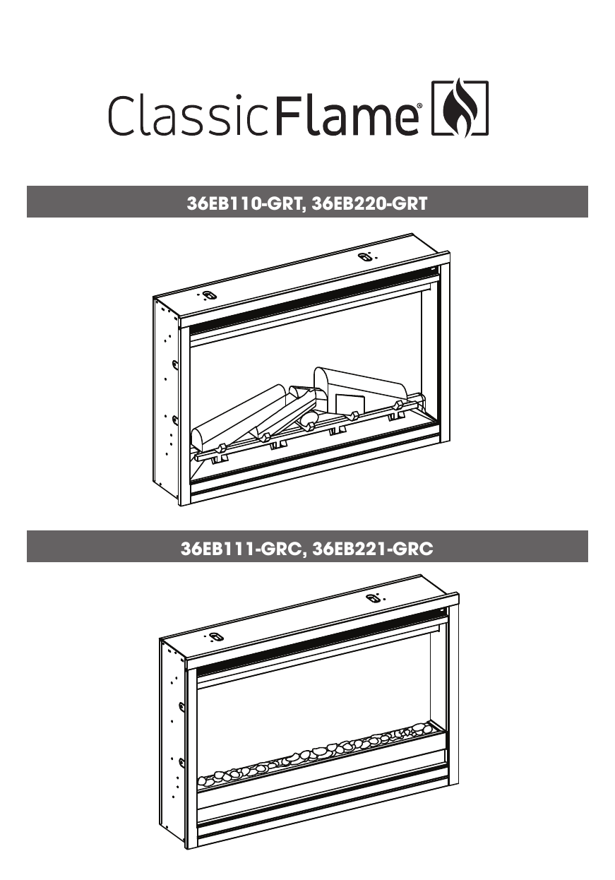 Classic Flame 36EB111-GRC, 36EB110-GRT Manual | Manualzz