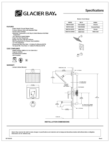 Glacier Bay HD873X-6204 Modern Single-Handle 1-Spray Tub and Shower ...