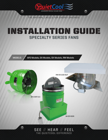 QuietCool GA ES-1500 Energy Saver GA ES-1500 Direct Drive Whole House Fan for Garage installation Guide | Manualzz