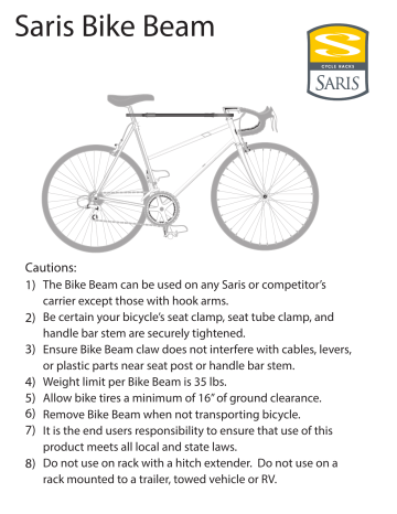 Saris bike beam instructions sale