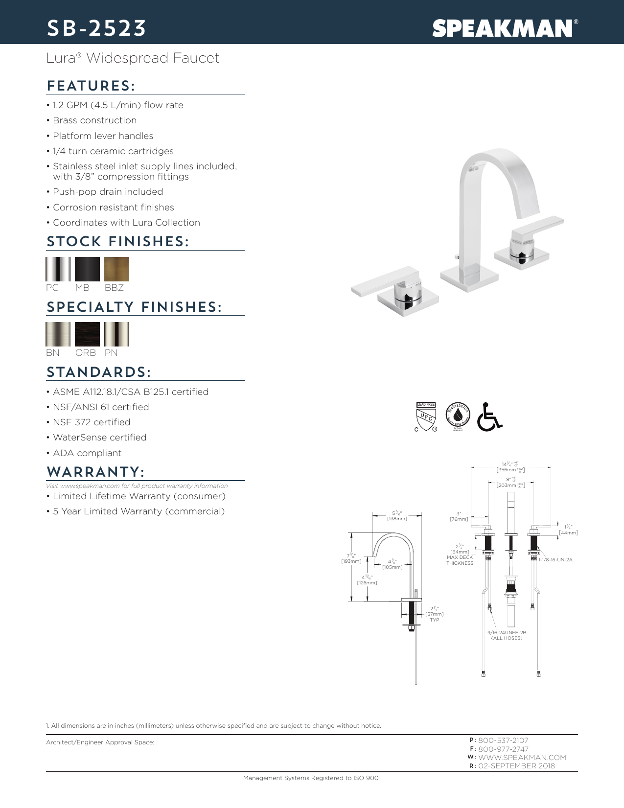 Speakman Sb 2523 Pn Sb 2523 Ab Specification Manualzz