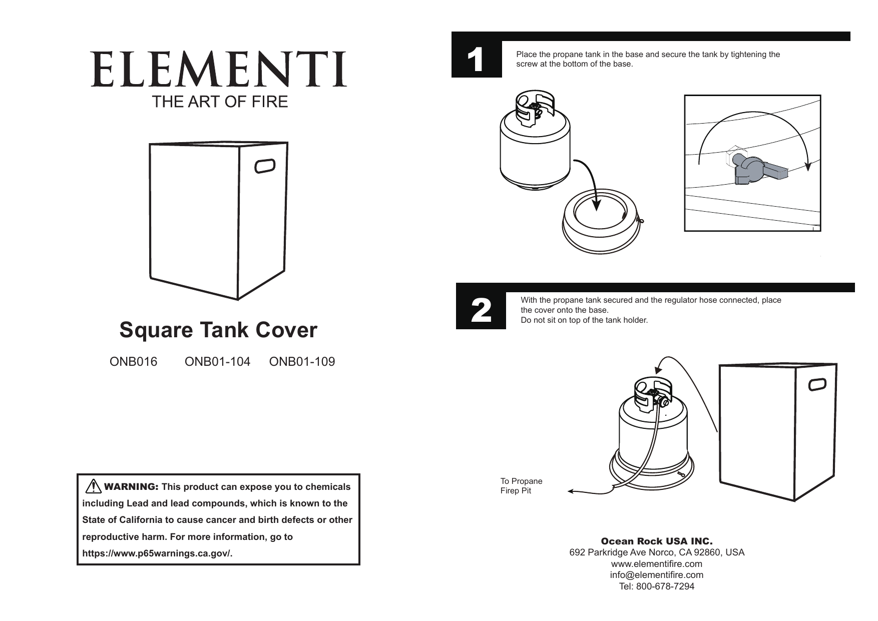 Concrete Square Propane Tank Cover with Smooth Surface ONB01-109 