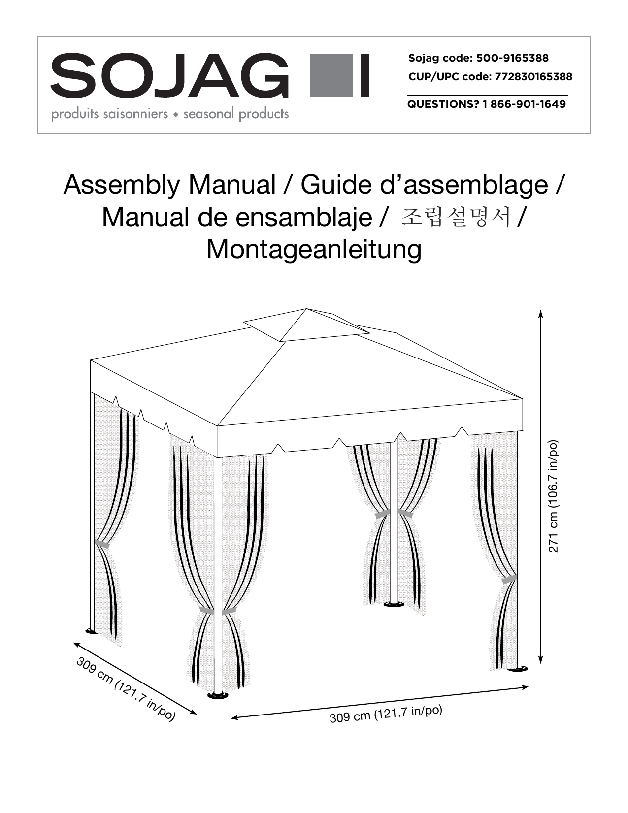 vmi 10x10 gazebo assembly instructions on Sojag 500 9165388 User Manual Manualzz